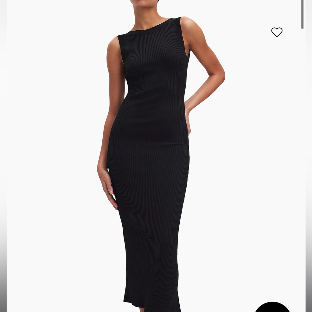 Good American Scoop Back Rib Maxi Sweater Dress